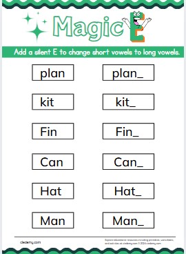Make the Word with Magic E