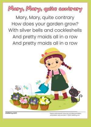 Mary, Mary Nursery Rhyme Fun