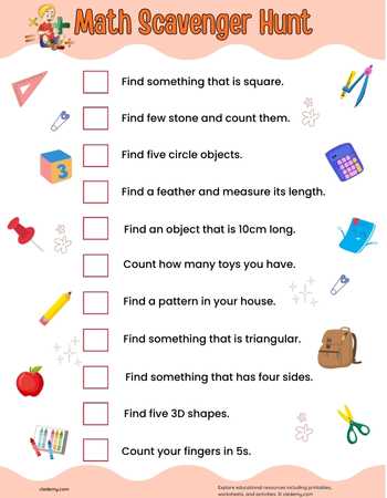 Math Scavenger Hunt Activity