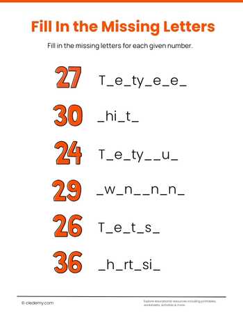 Numbers Spelling Missing