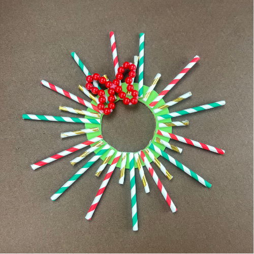 Paper Straw Wreath Craft
