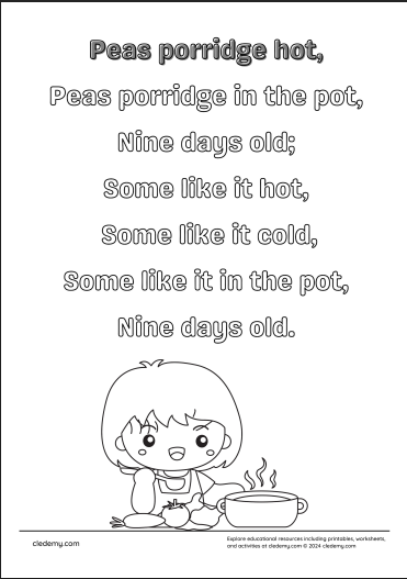 Peas Porridge Nursery Rhyme
