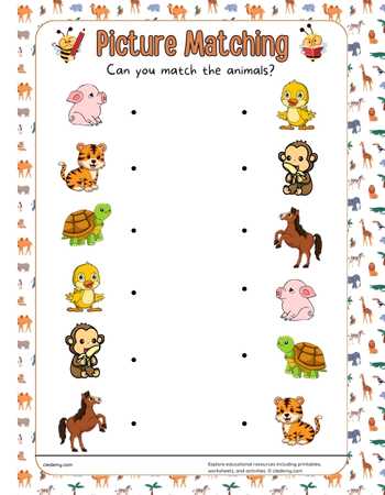 Picture Matching Animals Activity