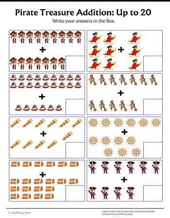 Pirate Treasure Addition Up To 20