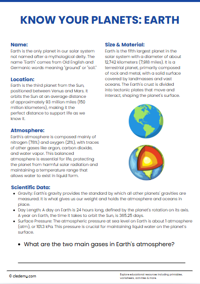 Know Your Planets: Earth