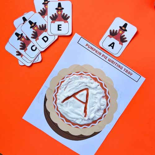 Pumpkin Pie Writing Tray