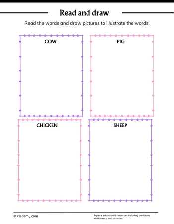 Read and Draw Farm Animal