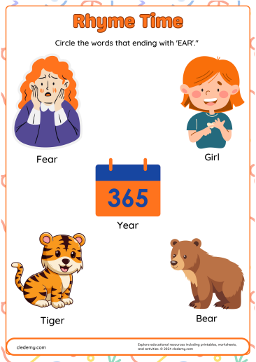 Rhyme Time and Find the -EAR Words!