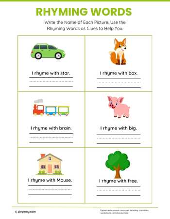Rhyming Words Worksheets | Cledemy.com