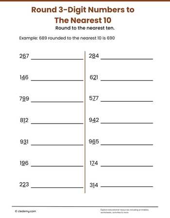 Round 3-Digit Numbers to The Nearest 10