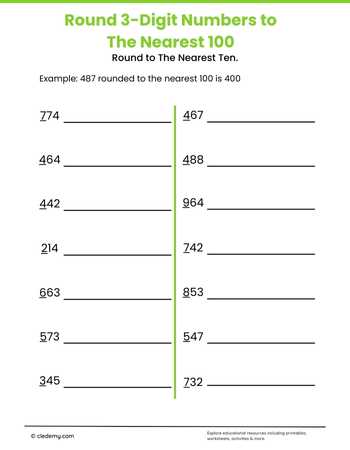 Round 3-Digit Numbers to The Nearest 100