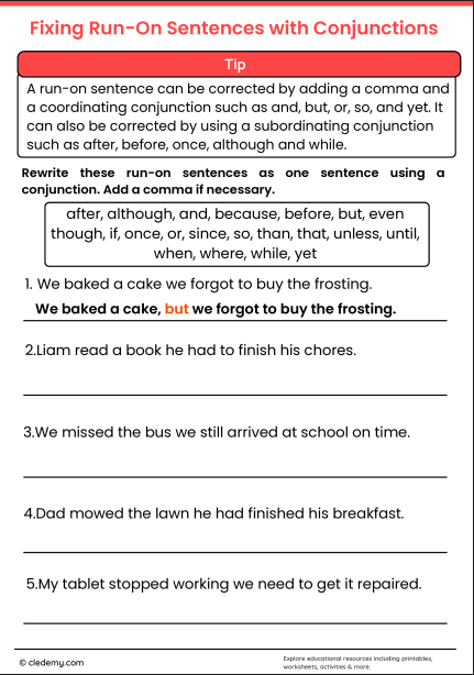 Run-On Sentences and Conjunctions