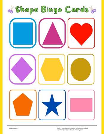 Shape Bingo Cards