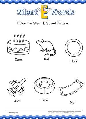 Silent E Words Coloring Fun