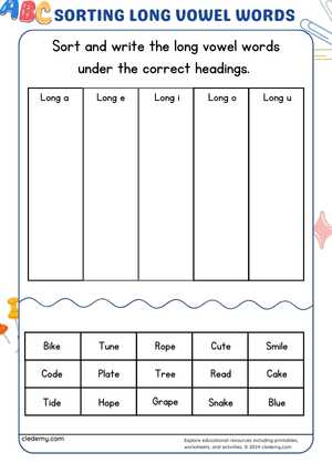 Sort the Long Vowel Words