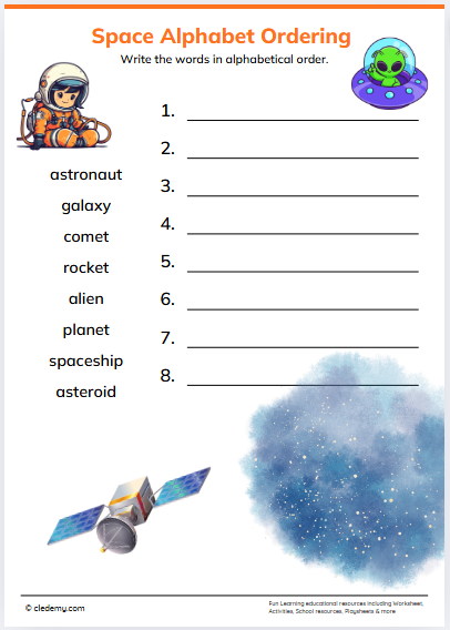 Space Alphabet Ordering