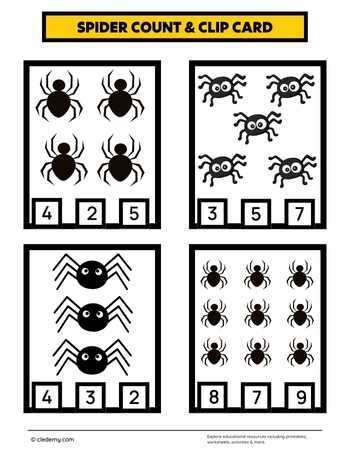 Spider Counting Fun with Clips