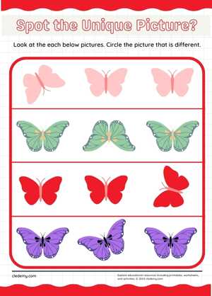Preschool Fun: Spot the Unique Image