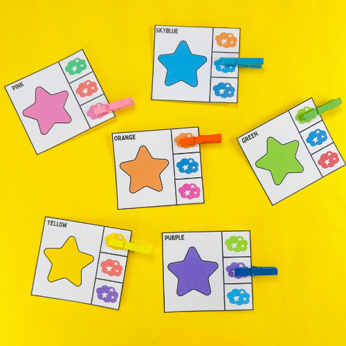 Star Color Matching Cards