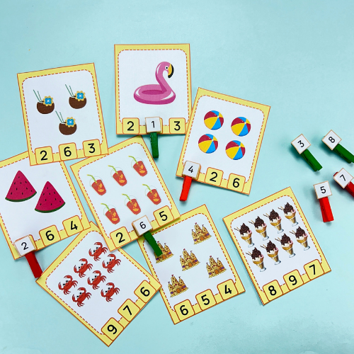 Summer Counting Clip Card