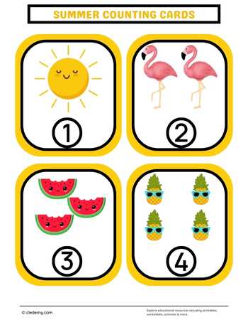 Summer Counting Cards