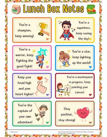 Surprise Lunch Box Notes