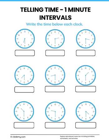 Telling Time 1-Minute Intervals