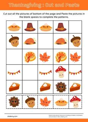 Thanksgiving Fun Cut and Paste Craft