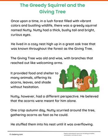 The Greedy Squirrel and the Giving Tree