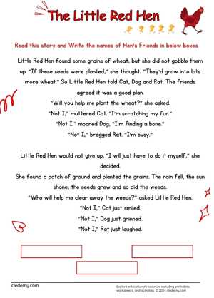 The Little Red Hen’s Lazy Friends