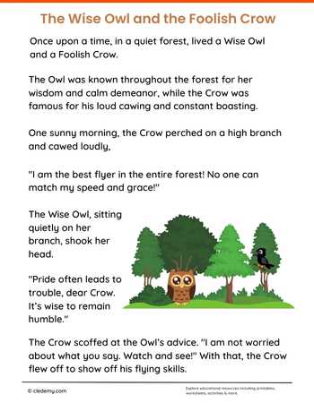 The Wise Owl and the Foolish Crow