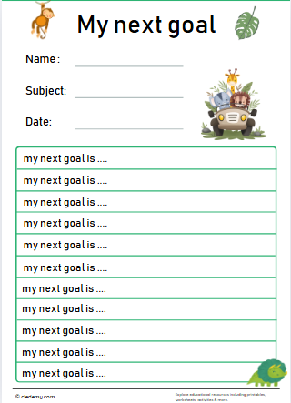 My Next Goal Themed Target and Achievement Sheets
