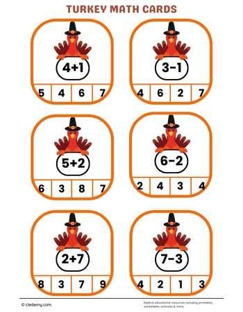 Turkey Math Cards