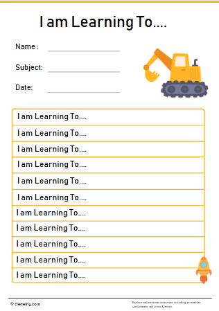 Vehicle Themed Target and Achievement Sheets