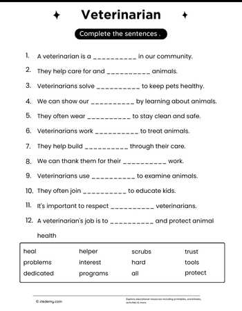 Veterinarian Sentence Challenge