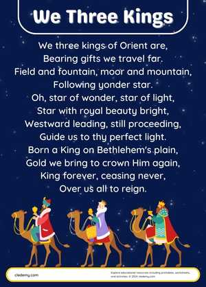 We Three Kings Christmas Carol Lyrics